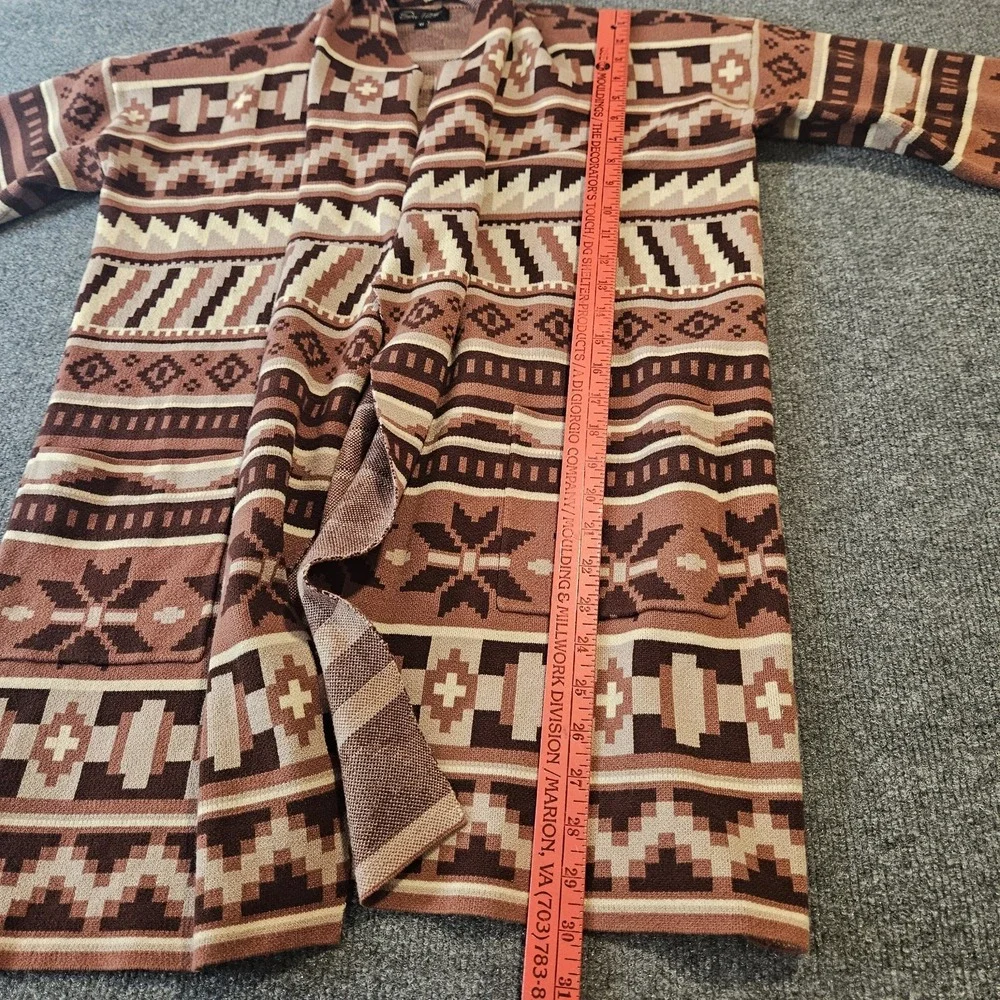 Waterfall Cardigan Sweater Aztec Print Size Medium By On Twelfth Drape Front